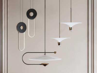 现代金属吊灯3D模型下载